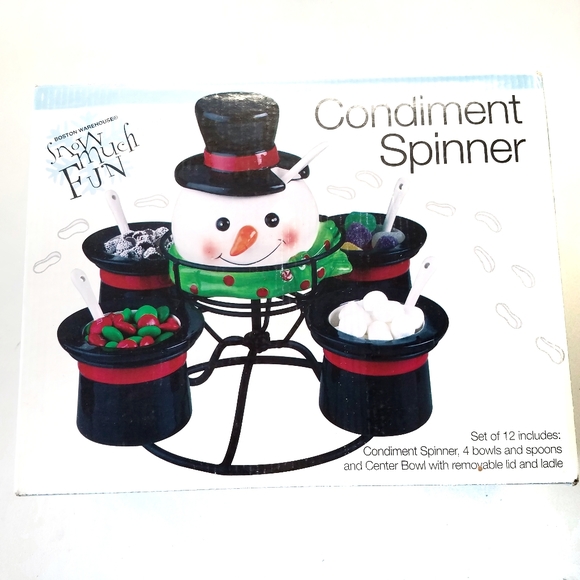 Boston Warehouse Other - Snowman Condiment Holiday Spinner